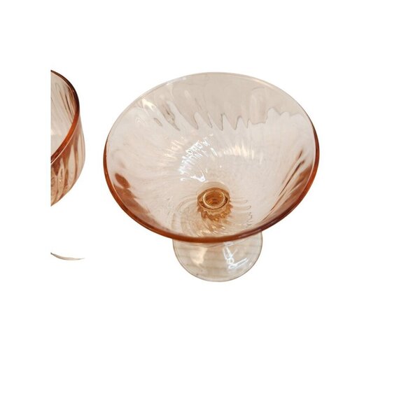 Arcoroc France Luminarc Rosaline Pink Depression Glass Sherbet Dessert Cups Set - Picture 8 of 12